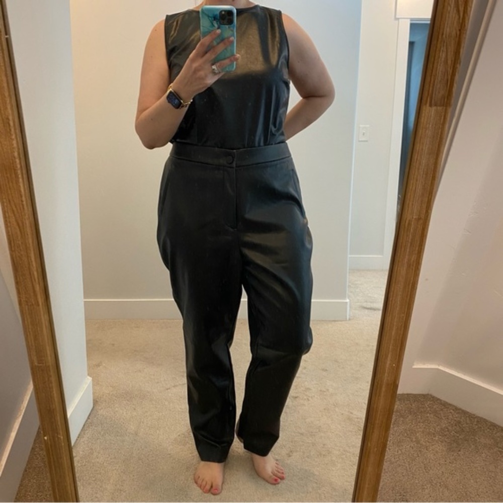 Eloquii Classic Fit Slim Vegan Leather Pant - Picture 2 of 5